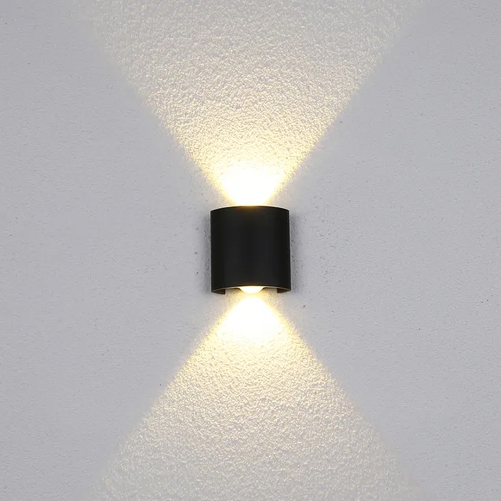 MorningLight Светильник светодиодный LED Настенный светильник бра для дома квартиры Уличный светильник Ночник 2 лампы черный 3000К