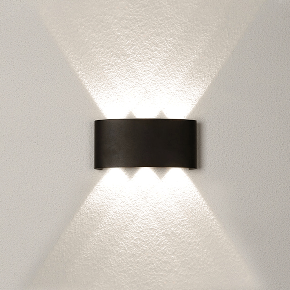 MorningLight Светильник светодиодный Настенный бра для дома квартиры Ночник Уличный светильник LED 6 ламп черный 3000К