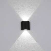 MorningLight Светильник светодиодный LED Настенный светильник бра для дома квартиры Уличный светильник Ночник 2 лампы черный Холодный свет 6500К