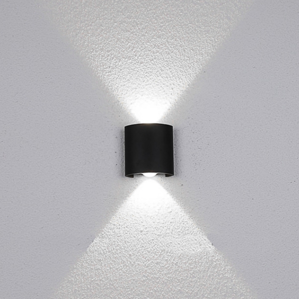 MorningLight Светильник светодиодный LED Настенный светильник бра для дома квартиры Уличный светильник Ночник 2 лампы черный Холодный свет 6500К
