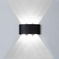 MorningLight Светильник светодиодный Настенный бра для дома квартиры Ночник Уличный светильник LED 6 ламп черный Холодный свет 6500К